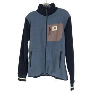 Kari Traa Fleece Jacket Womens Size Medium M Blue Full‎ Zip Pockets
